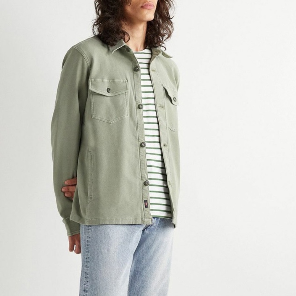 Faherty - Stretch Cotton-Blend Shirt Jacket Green